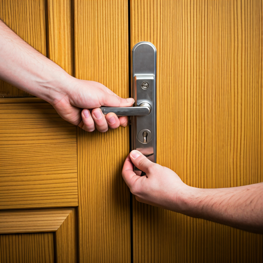 Professional locksmith installing a high-security deadbolt