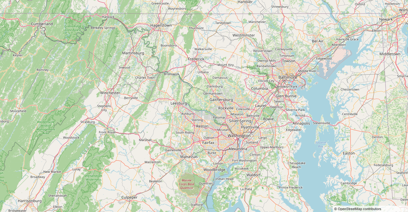 Montgomery County MD service area map